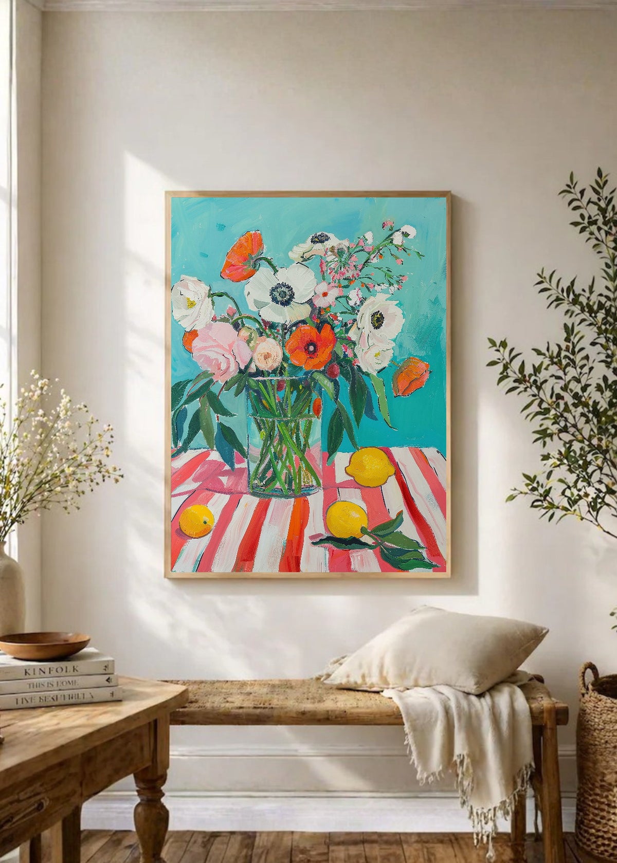 Cuadro Decorativo Trendy, Margarita Jarrón Blanco Lila