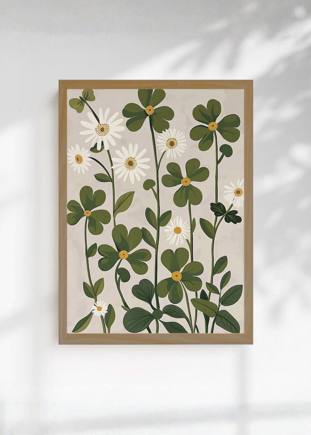 Cuadro Decorativo Trendy, Margaritas Verde Crema