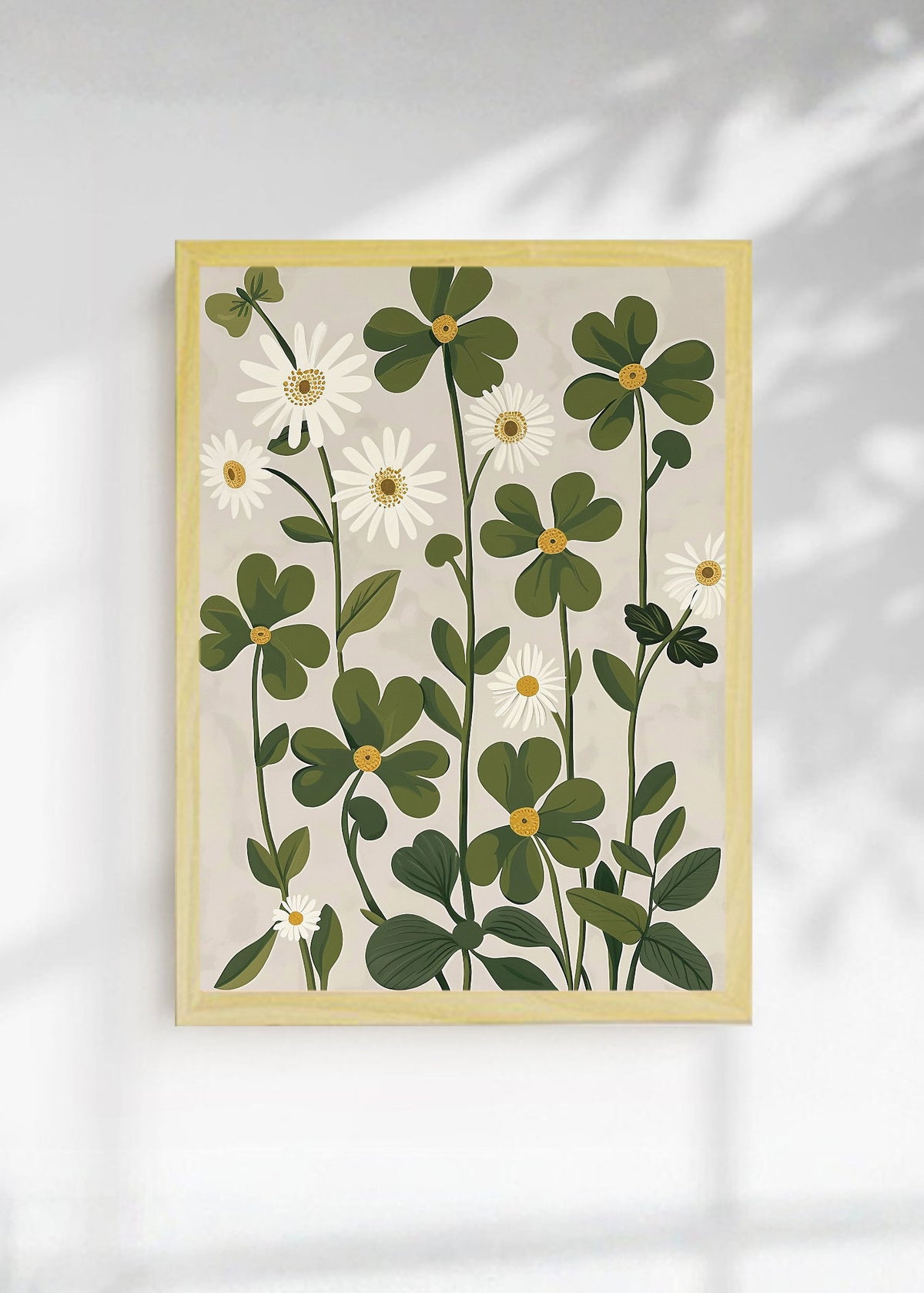 Cuadro Decorativo Trendy, Margaritas Verde Crema