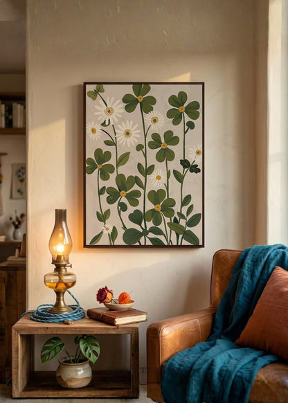 Cuadro Decorativo Trendy, Margaritas Verde Crema