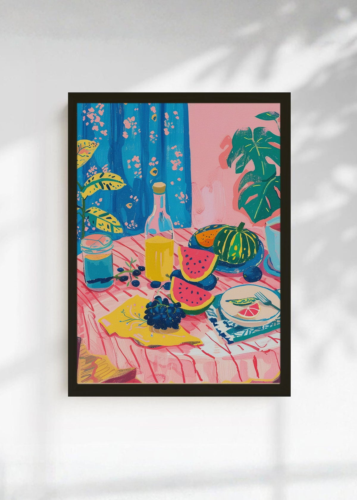 Cuadro Decorativo Trendy, Mesa Verano Frutas Azul