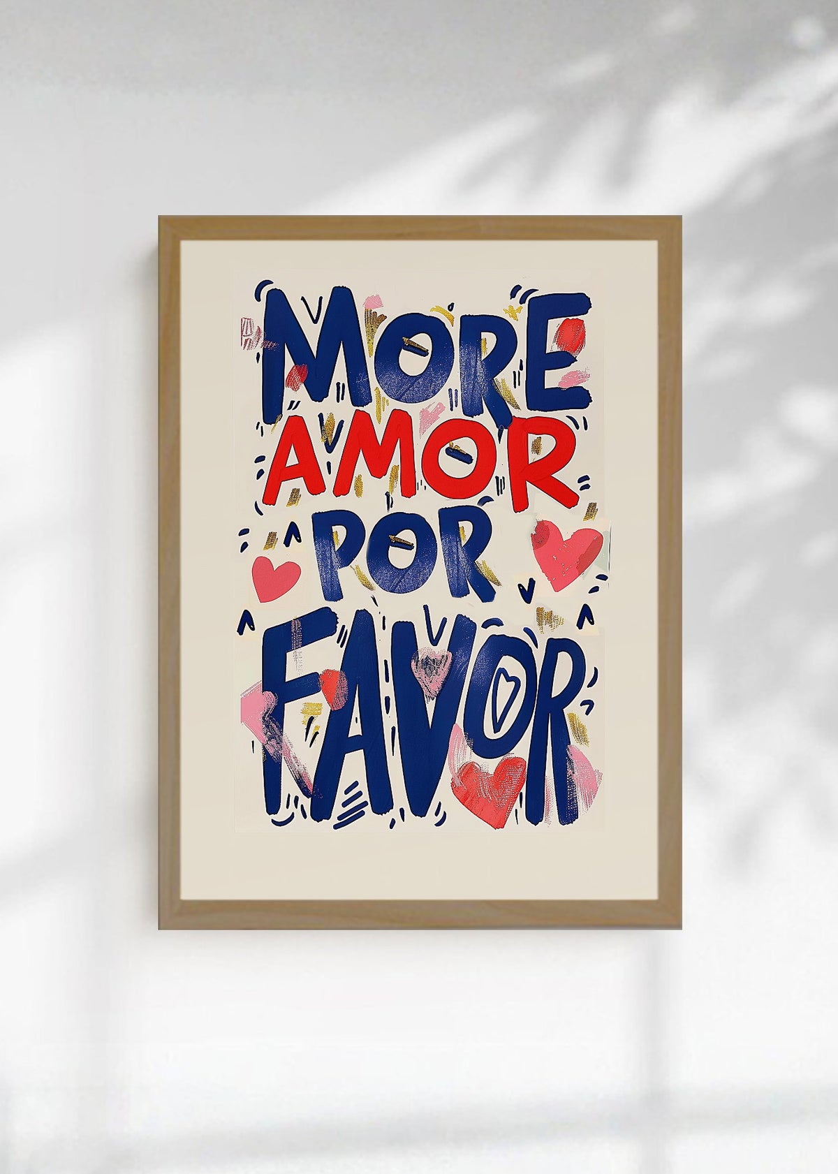 Cuadro Decorativo Trendy, More Amor por Favor Crema