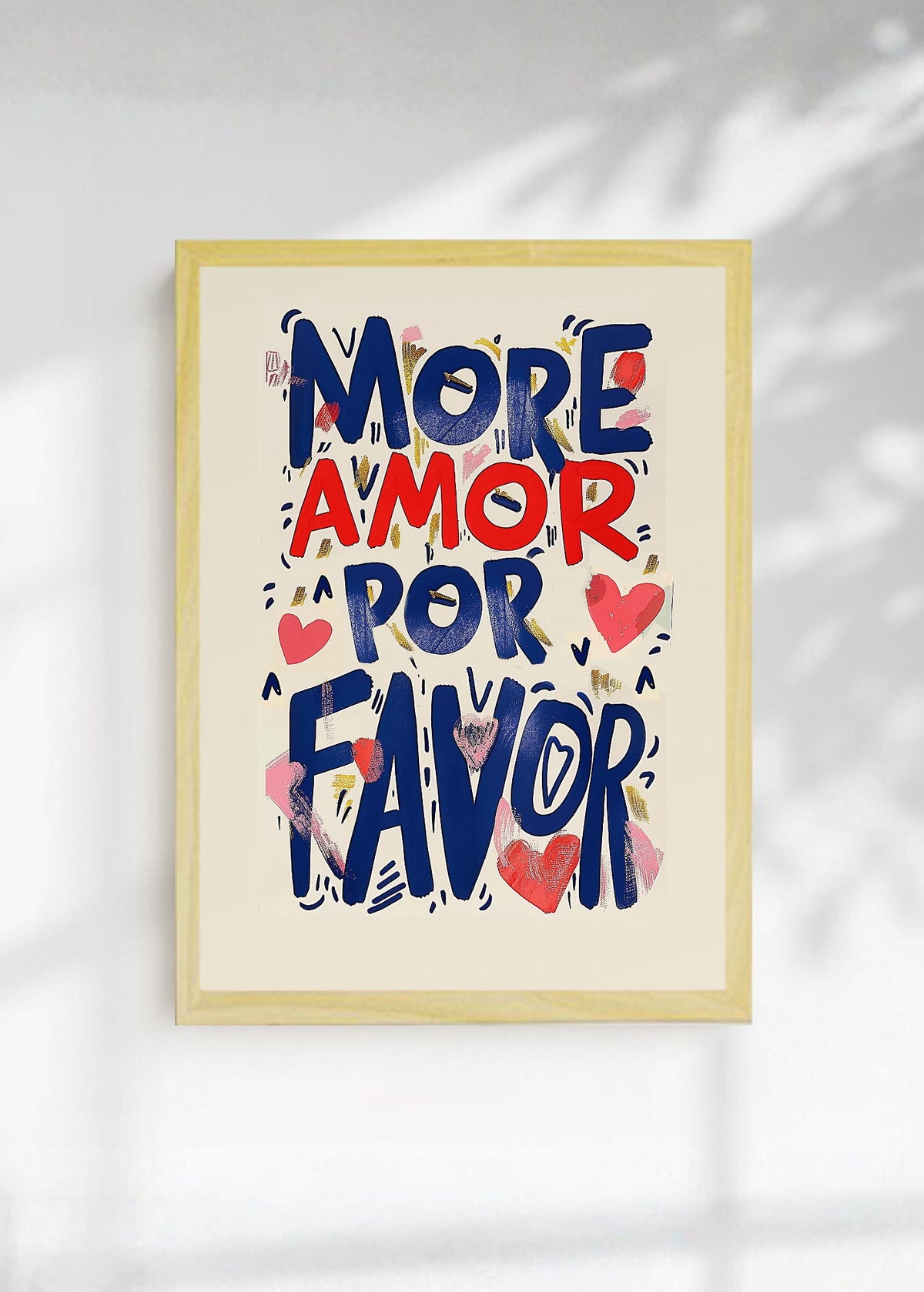 Cuadro Decorativo Trendy, More Amor por Favor Crema