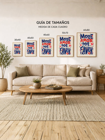Cuadro Decorativo Trendy, More Amor por Favor Crema
