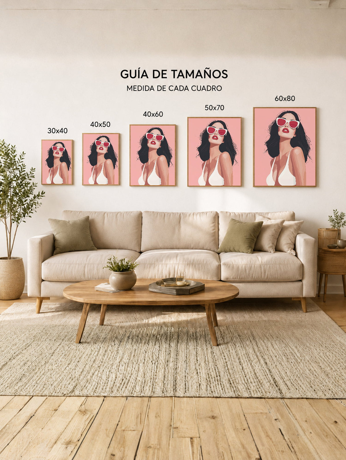 Cuadro Decorativo Trendy, Mujer Lentes Sol Rosa