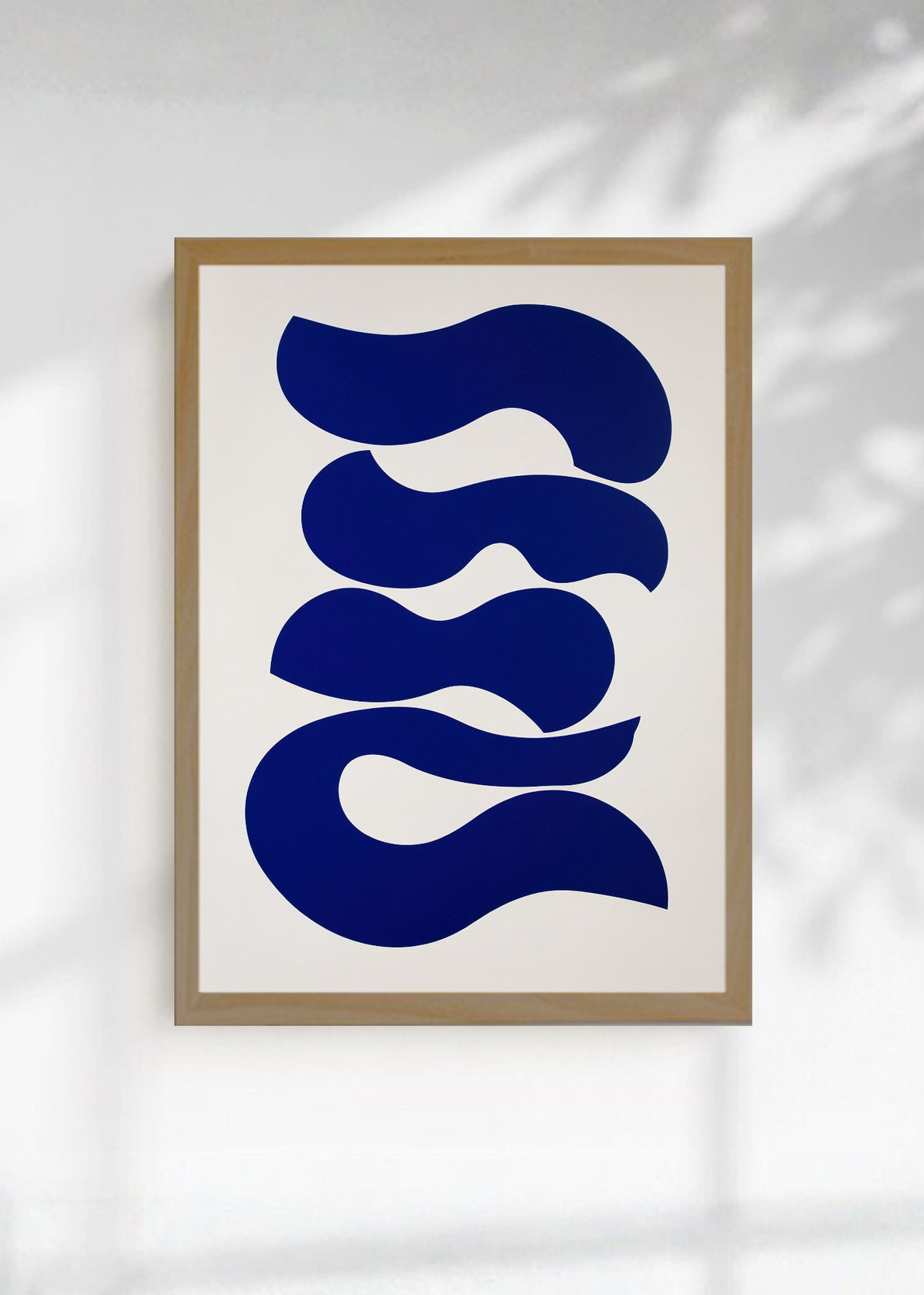 Cuadro Decorativo Trendy, Onda Azul Cobalto Blanco