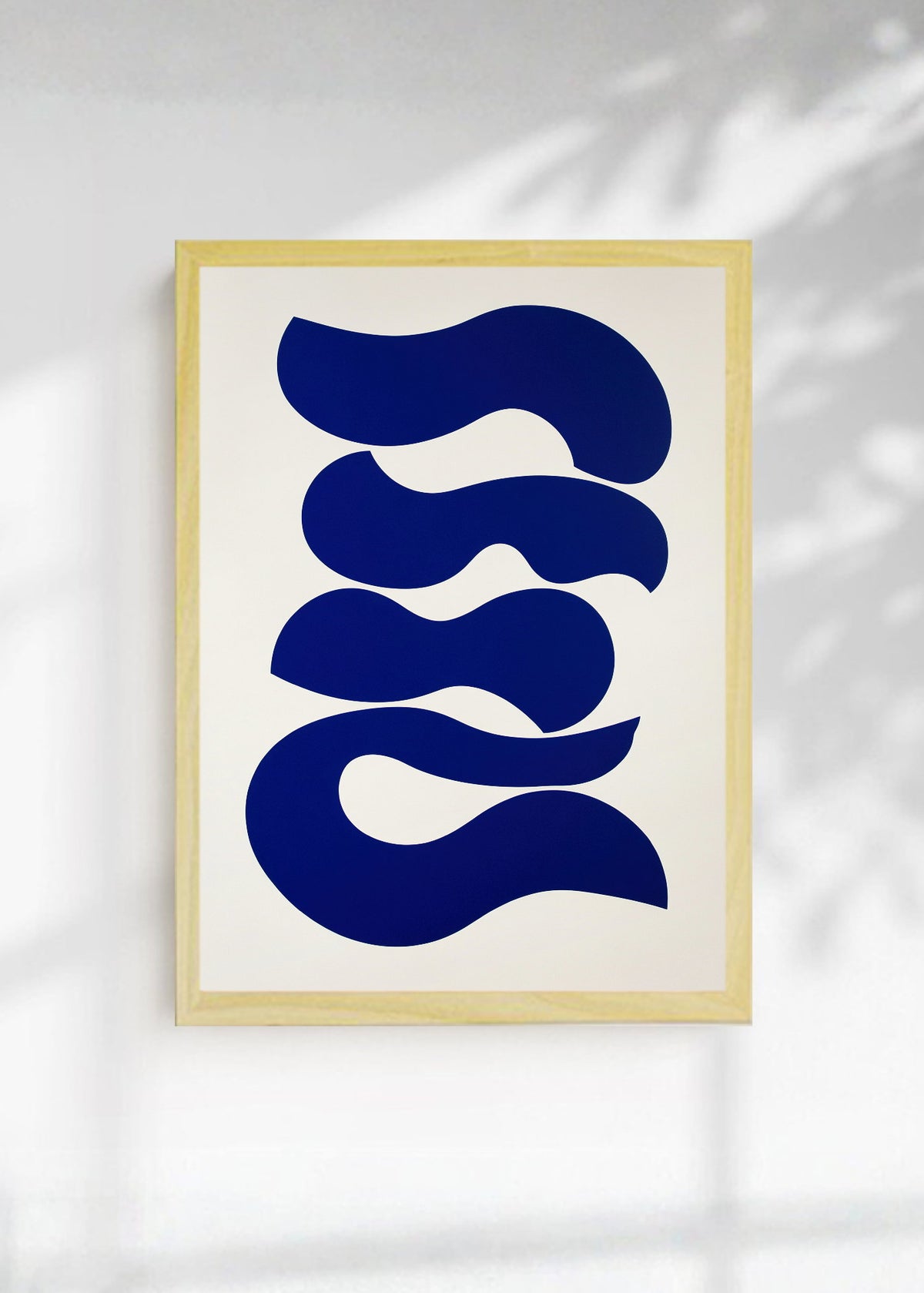 Cuadro Decorativo Trendy, Onda Azul Cobalto Blanco