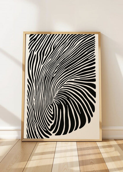 Cuadro Decorativo Trendy, Óptico Líneas Blanco Negro