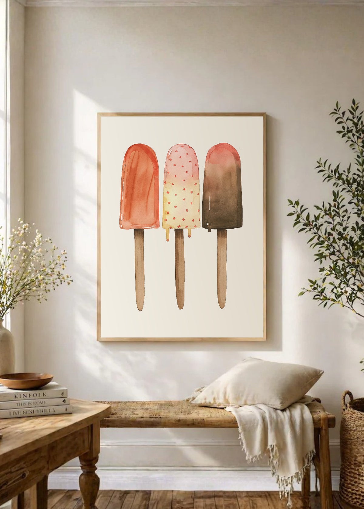 Cuadro Decorativo Trendy, Paletas Helado Tres Crema