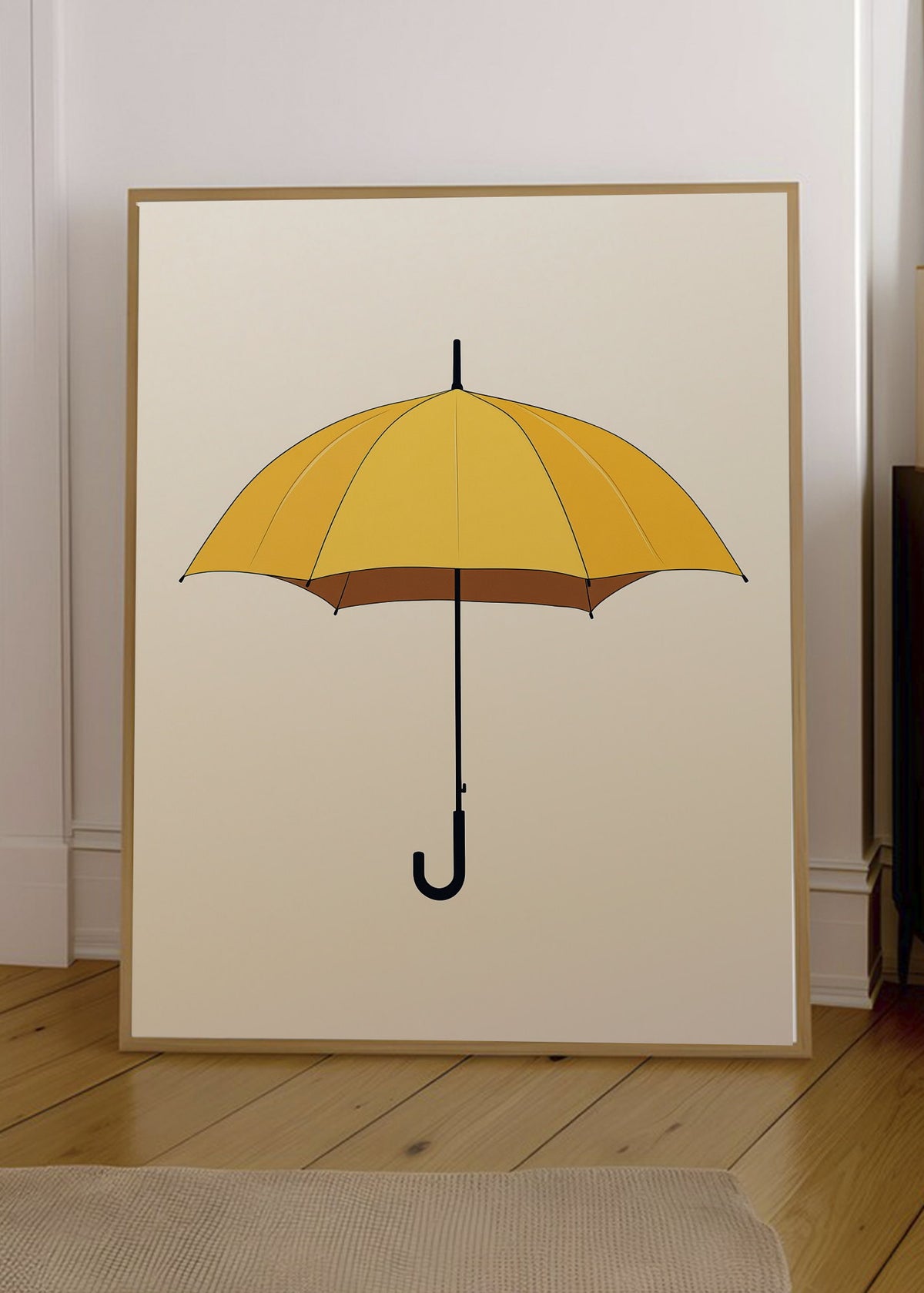 Cuadro Decorativo Trendy, Paraguas Amarillo Crema