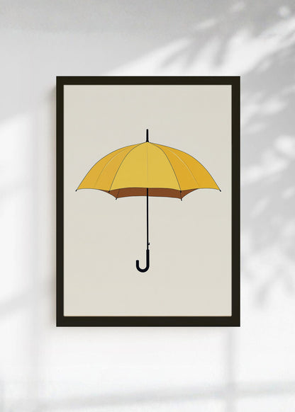 Cuadro Decorativo Trendy, Paraguas Amarillo Crema