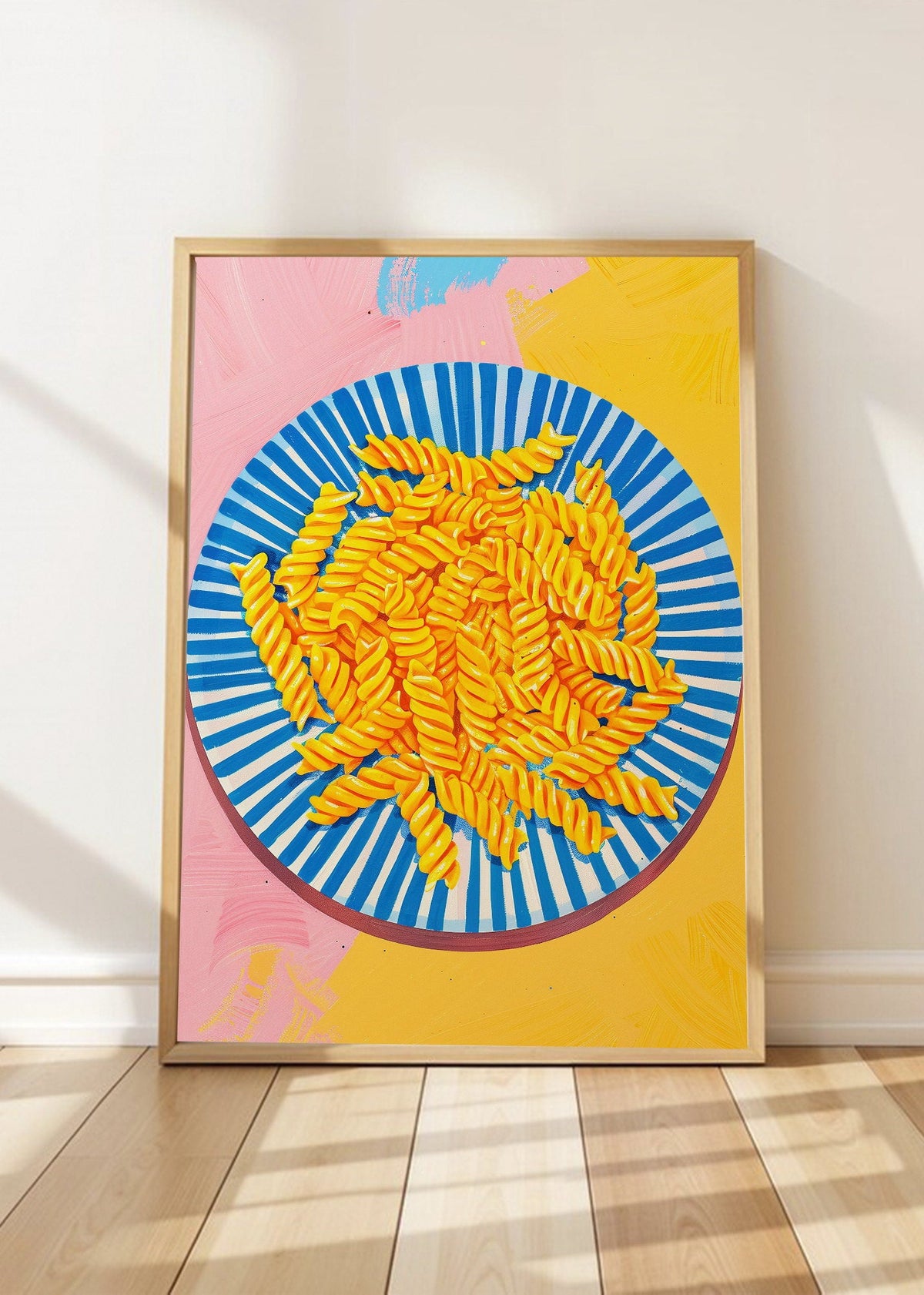 Cuadro Decorativo Trendy, Pasta Plato Rayas Azul