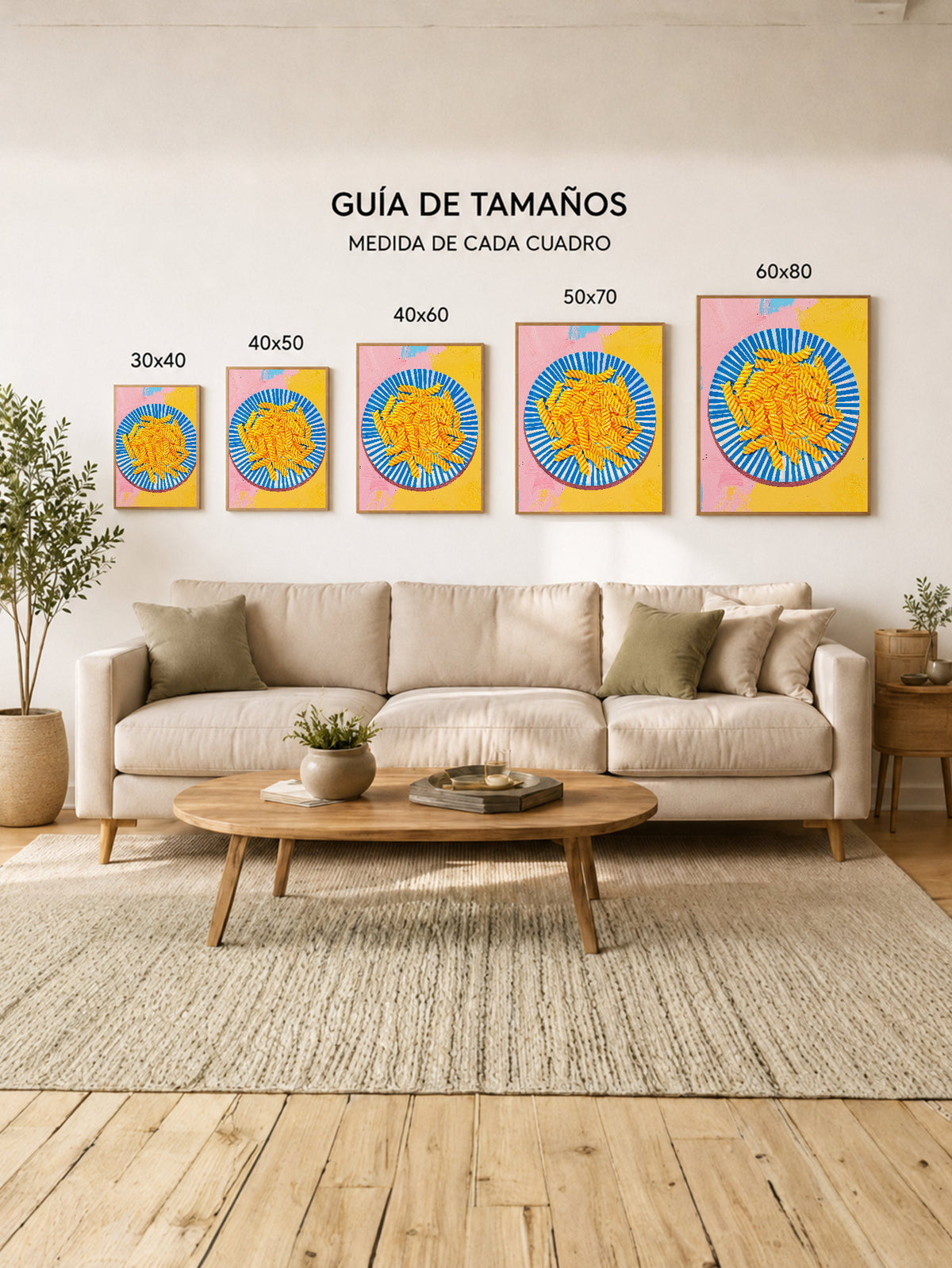Cuadro Decorativo Trendy, Pasta Plato Rayas Azul