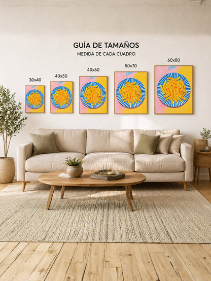 Cuadro Decorativo Trendy, Pasta Plato Rayas Azul