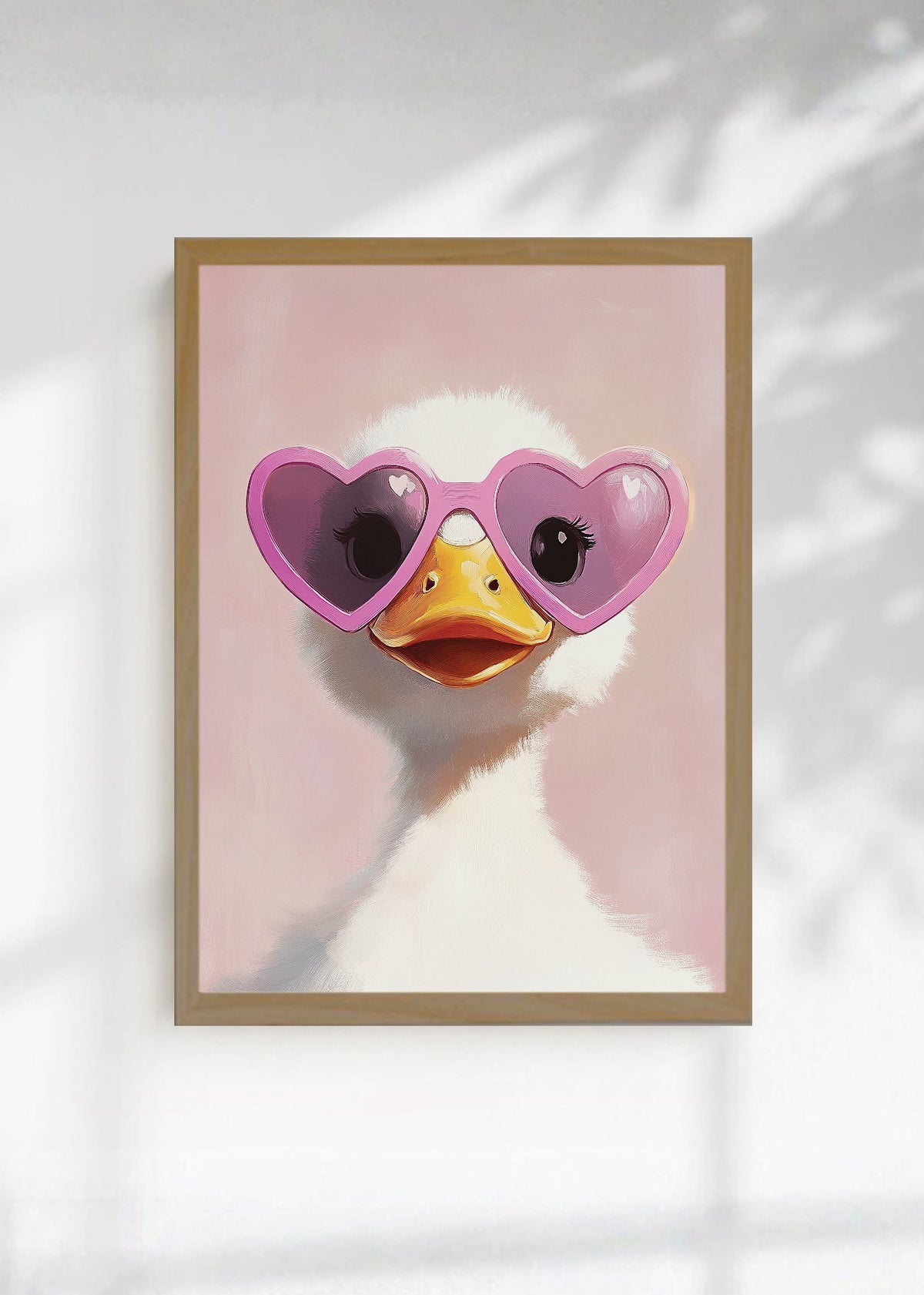 Cuadro Decorativo Trendy, Pato Lentes Corazón Rosa
