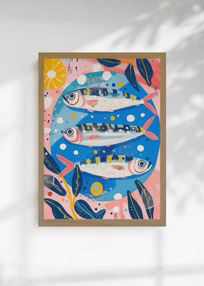 Cuadro Decorativo Trendy, Peces Azul Rosa Decorativo