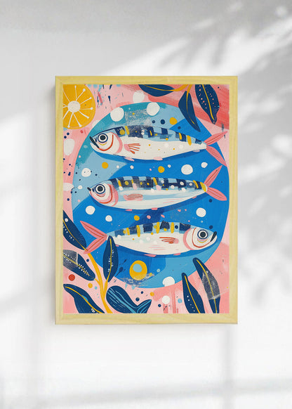 Cuadro Decorativo Trendy, Peces Azul Rosa Decorativo