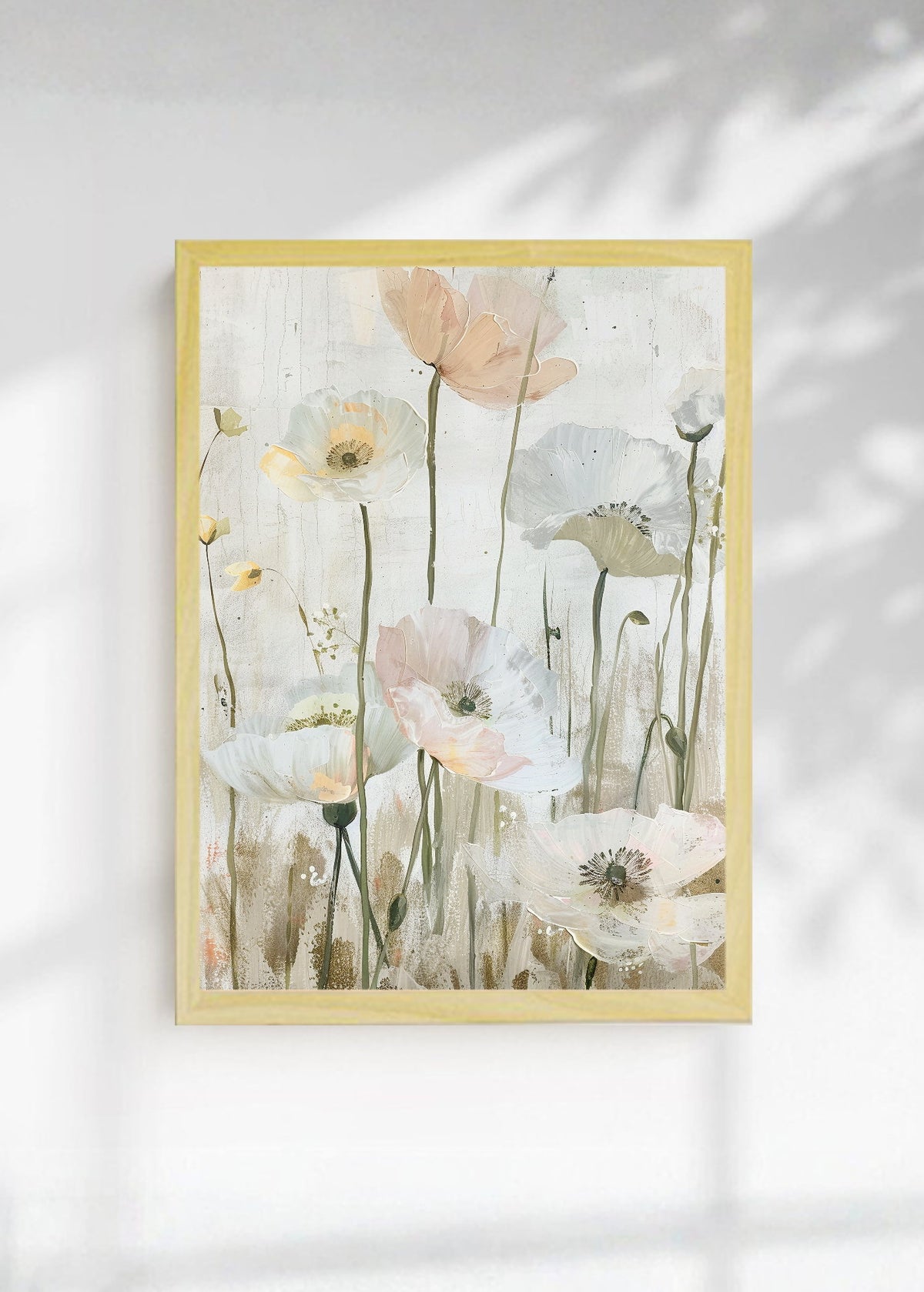 Cuadro Decorativo Trendy, Peonías Jarrón Rayas Amarillo