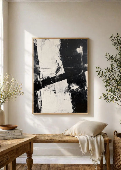 Cuadro Decorativo Trendy, Pinceladas Negras Abstracto III