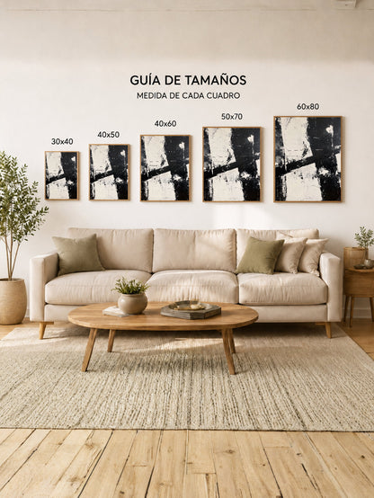 Cuadro Decorativo Trendy, Pinceladas Negras Abstracto III