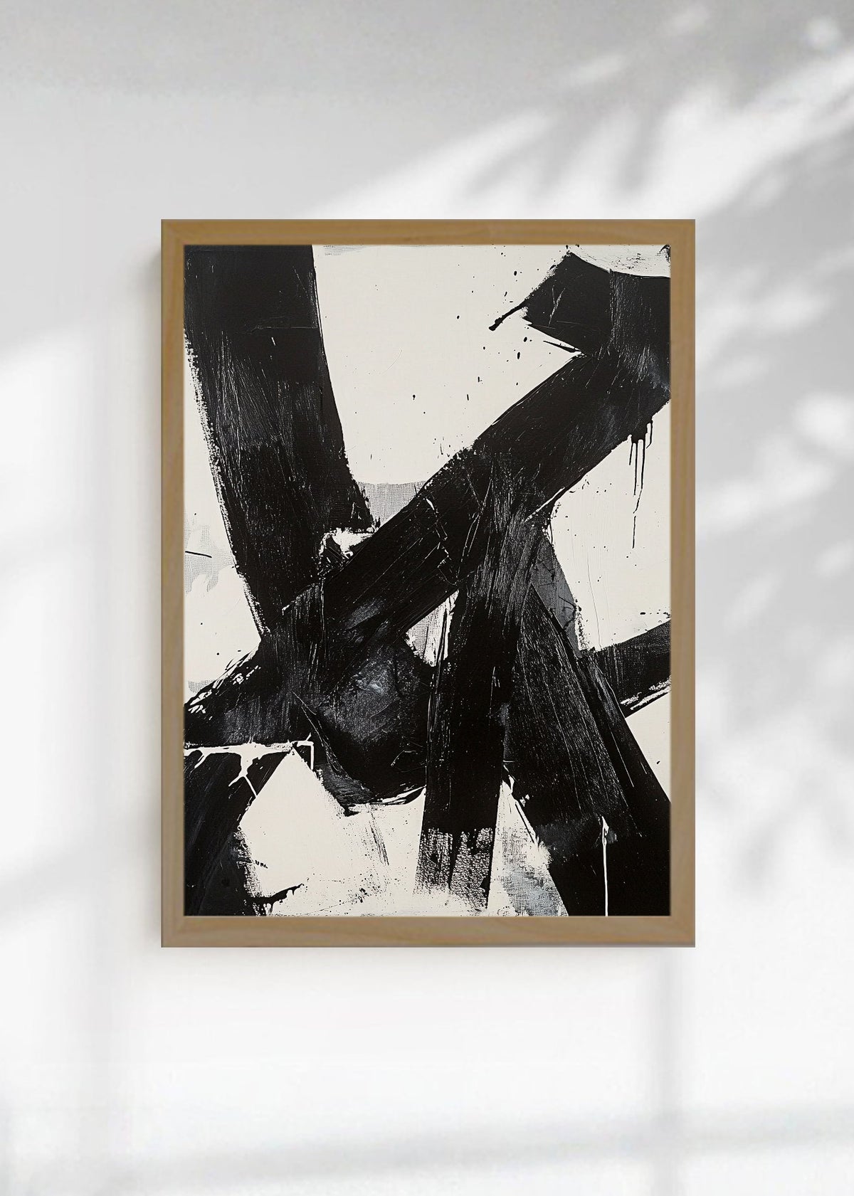 Cuadro Decorativo Trendy, Pinceladas Negras Abstracto II