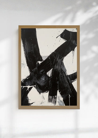 Cuadro Decorativo Trendy, Pinceladas Negras Abstracto II