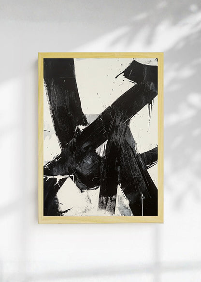 Cuadro Decorativo Trendy, Pinceladas Negras Abstracto II