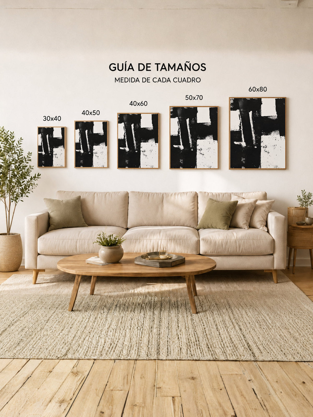 Cuadro Decorativo Trendy, Pinceladas Negras Abstracto I
