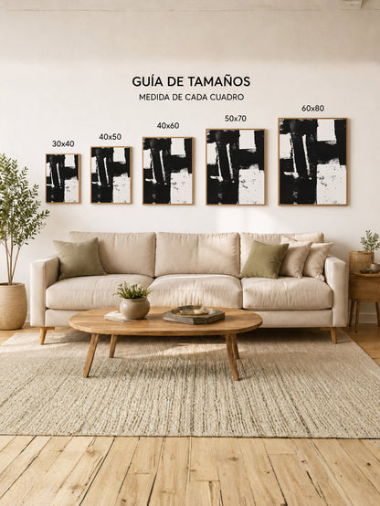 Cuadro Decorativo Trendy, Pinceladas Negras Abstracto I