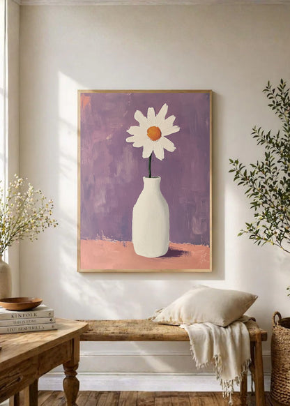 Cuadro Decorativo Trendy, Planta Líneas Blancas Rosa