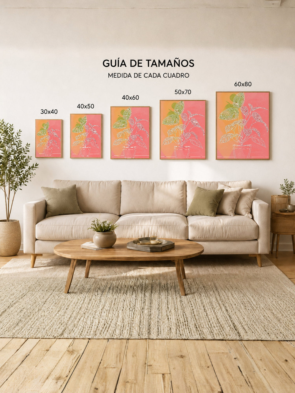 Cuadro Decorativo Trendy, Planta Maceta Damero Rosa