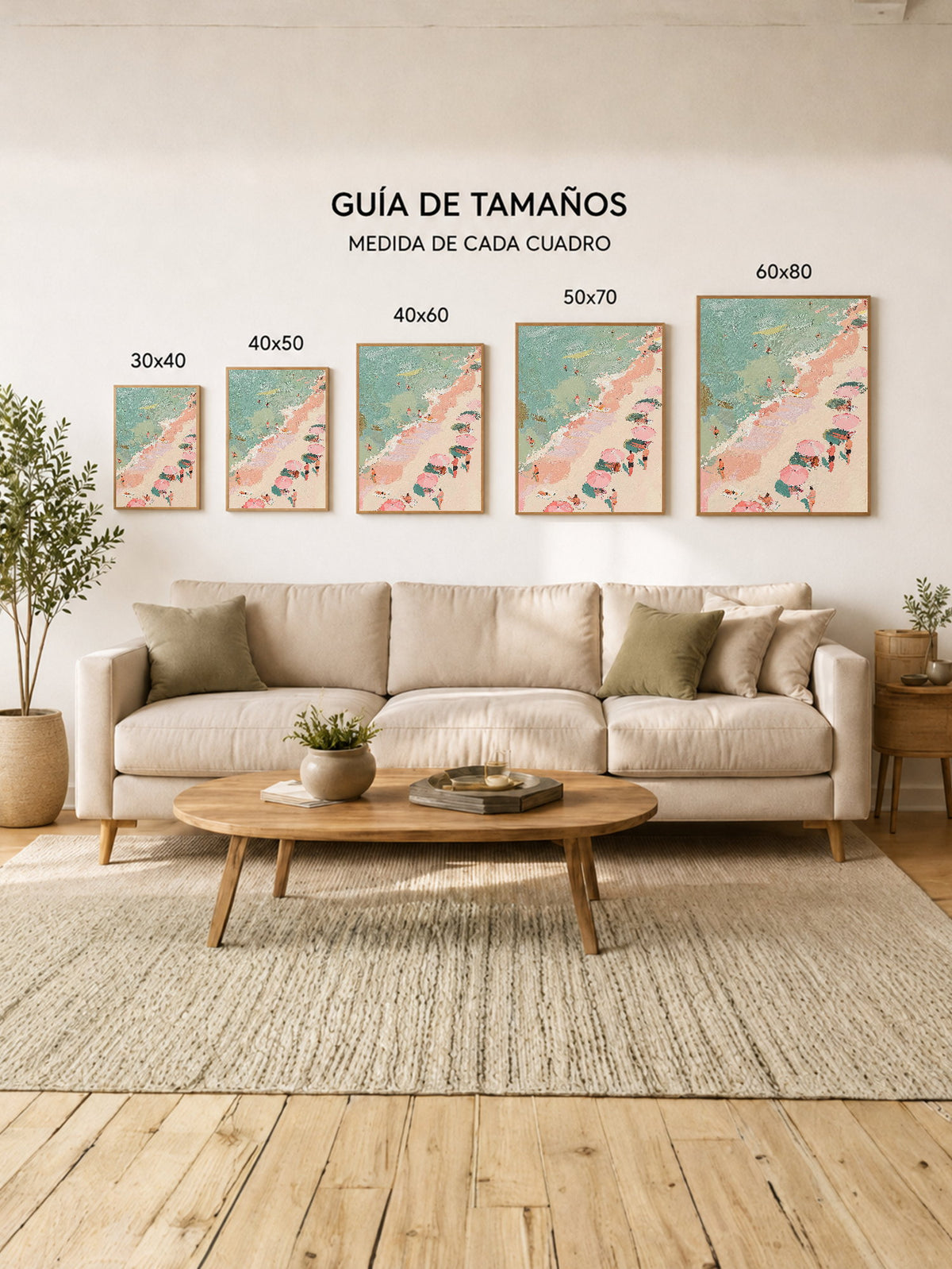 Cuadro Decorativo Trendy, Playa Aérea Arena Rosa