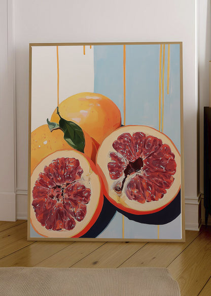 Cuadro Decorativo Trendy, Pomelos Naranja Celeste