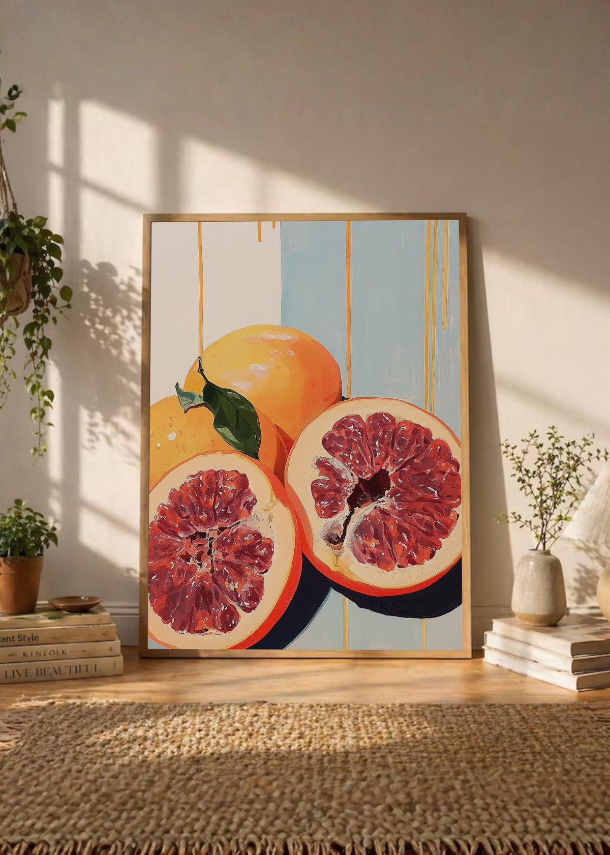 Cuadro Decorativo Trendy, Pomelos Naranja Celeste