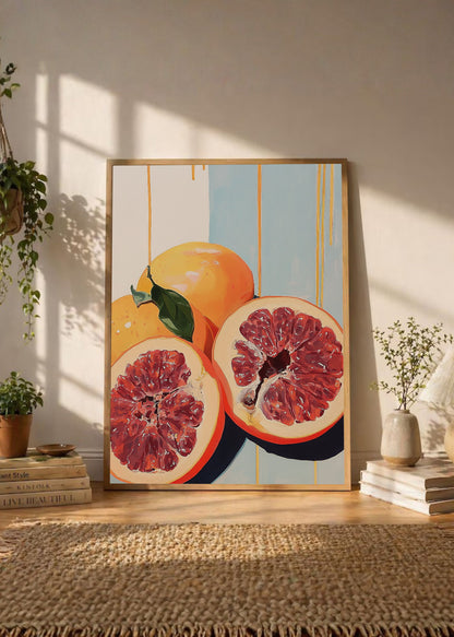 Cuadro Decorativo Trendy, Pomelos Naranja Celeste
