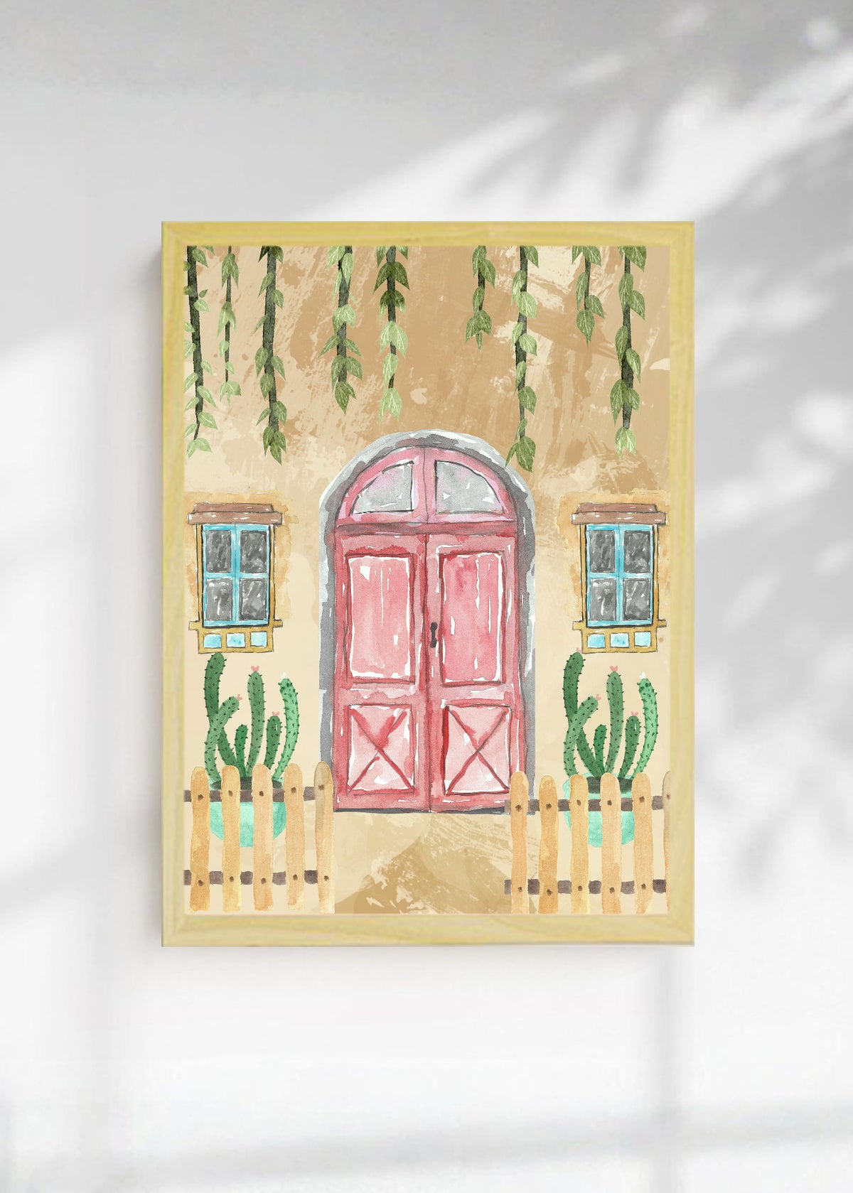 Cuadro Decorativo Trendy, Puerta Rosa Cactus