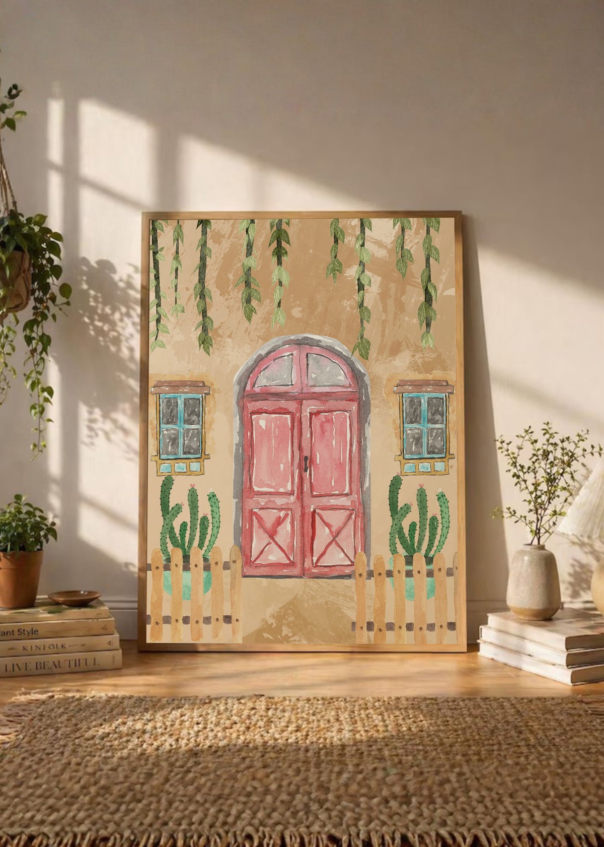 Cuadro Decorativo Trendy, Puerta Rosa Cactus