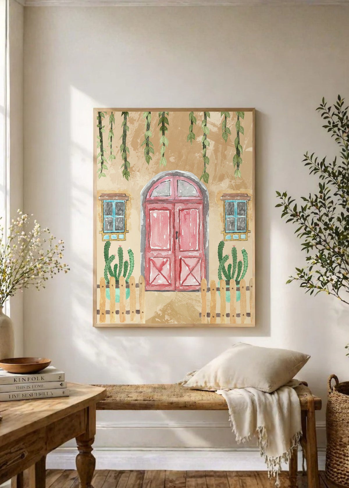 Cuadro Decorativo Trendy, Puerta Rosa Cactus