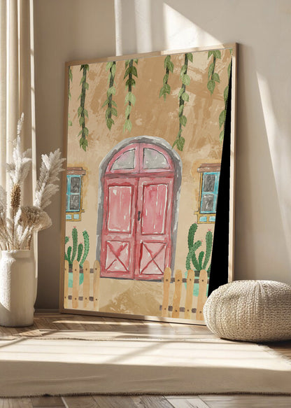 Cuadro Decorativo Trendy, Puerta Rosa Cactus
