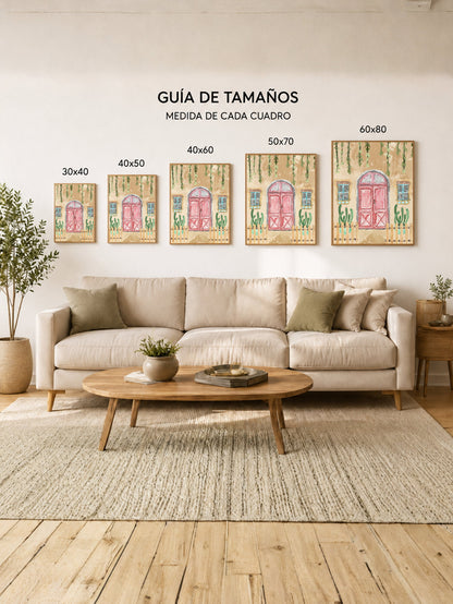 Cuadro Decorativo Trendy, Puerta Rosa Cactus