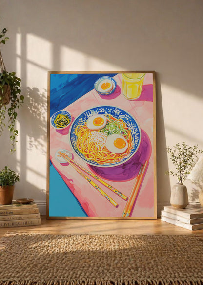 Cuadro Decorativo Trendy, Ramen Huevo Mesa Rosa