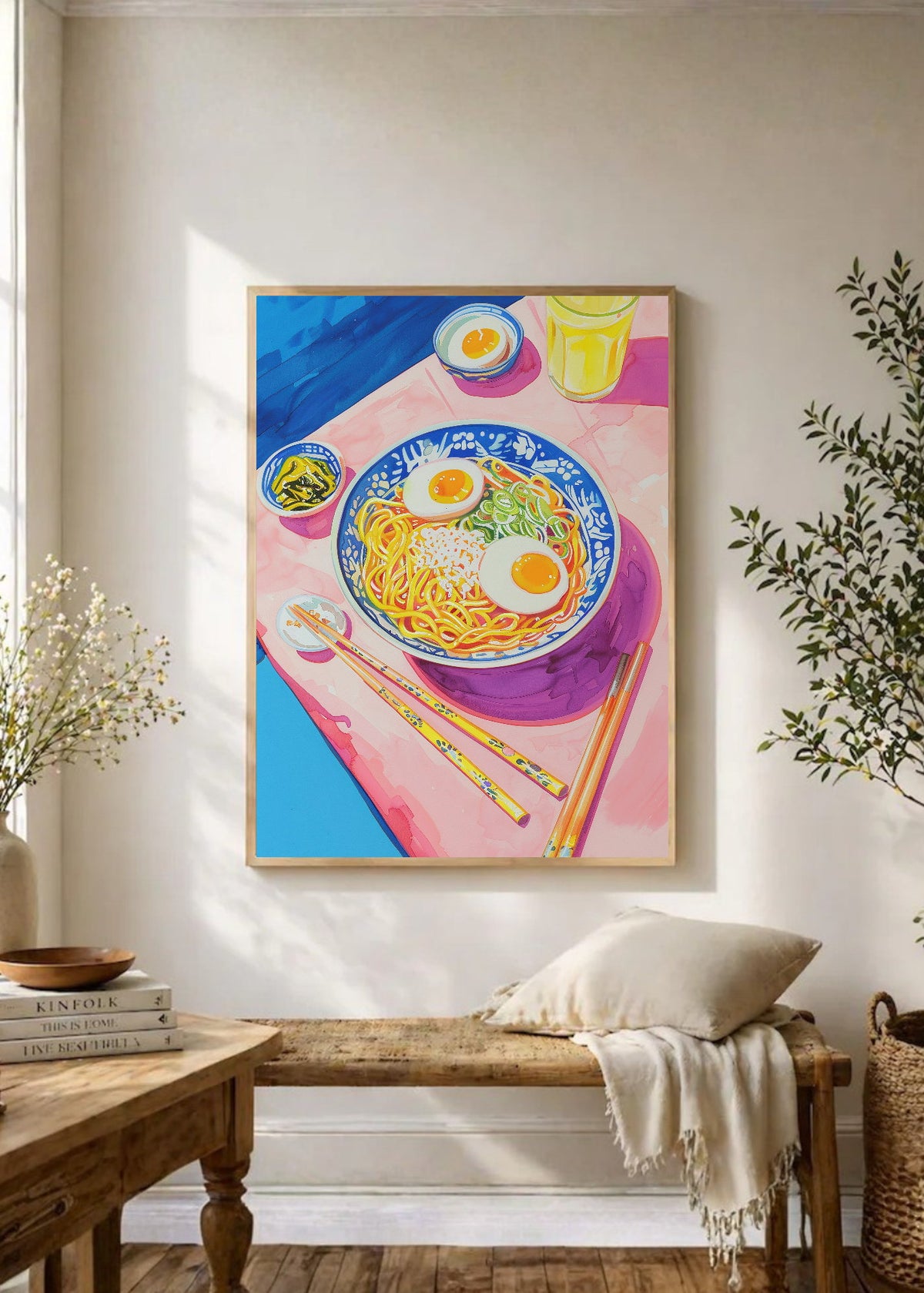 Cuadro Decorativo Trendy, Ramen Huevo Mesa Rosa