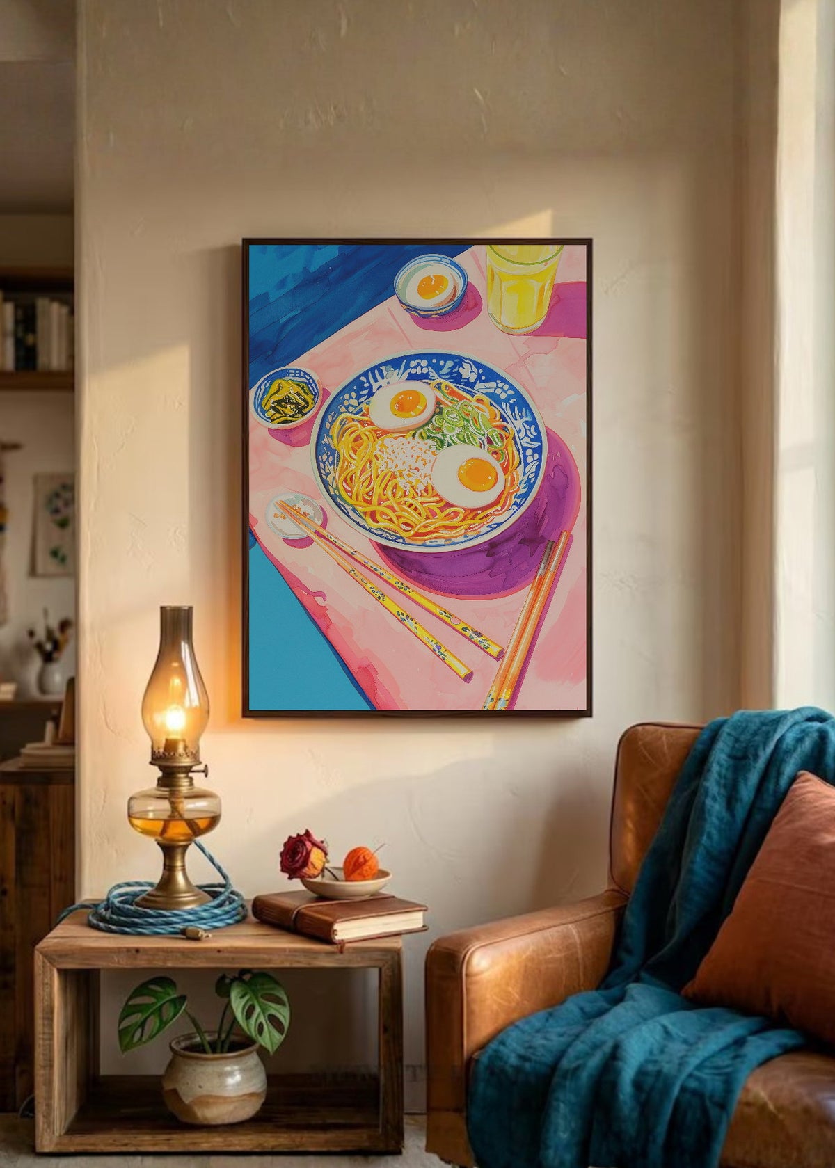 Cuadro Decorativo Trendy, Ramen Huevo Mesa Rosa