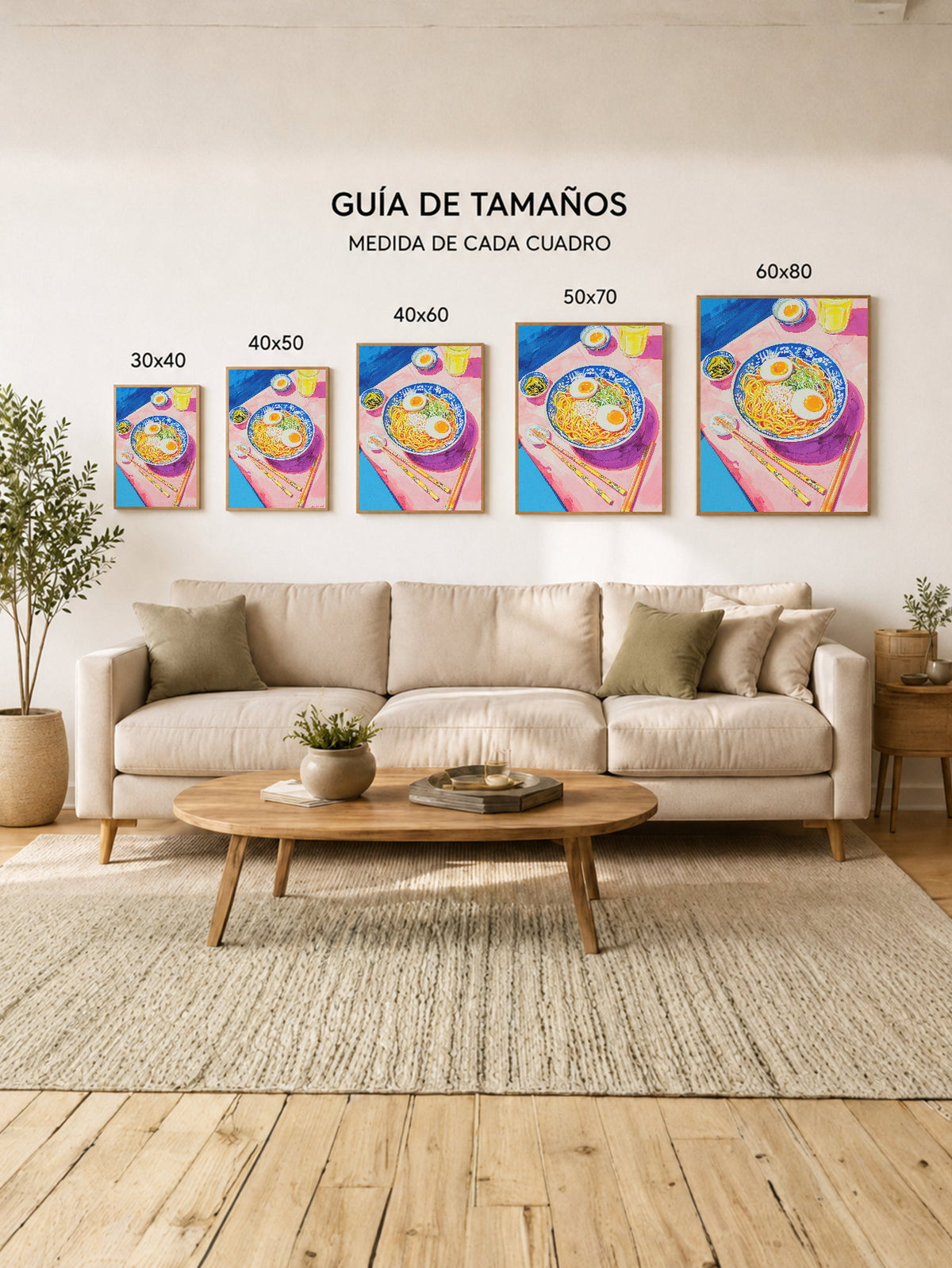 Cuadro Decorativo Trendy, Ramen Huevo Mesa Rosa