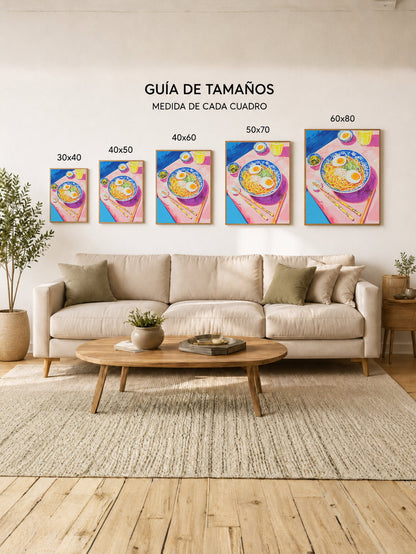Cuadro Decorativo Trendy, Ramen Huevo Mesa Rosa