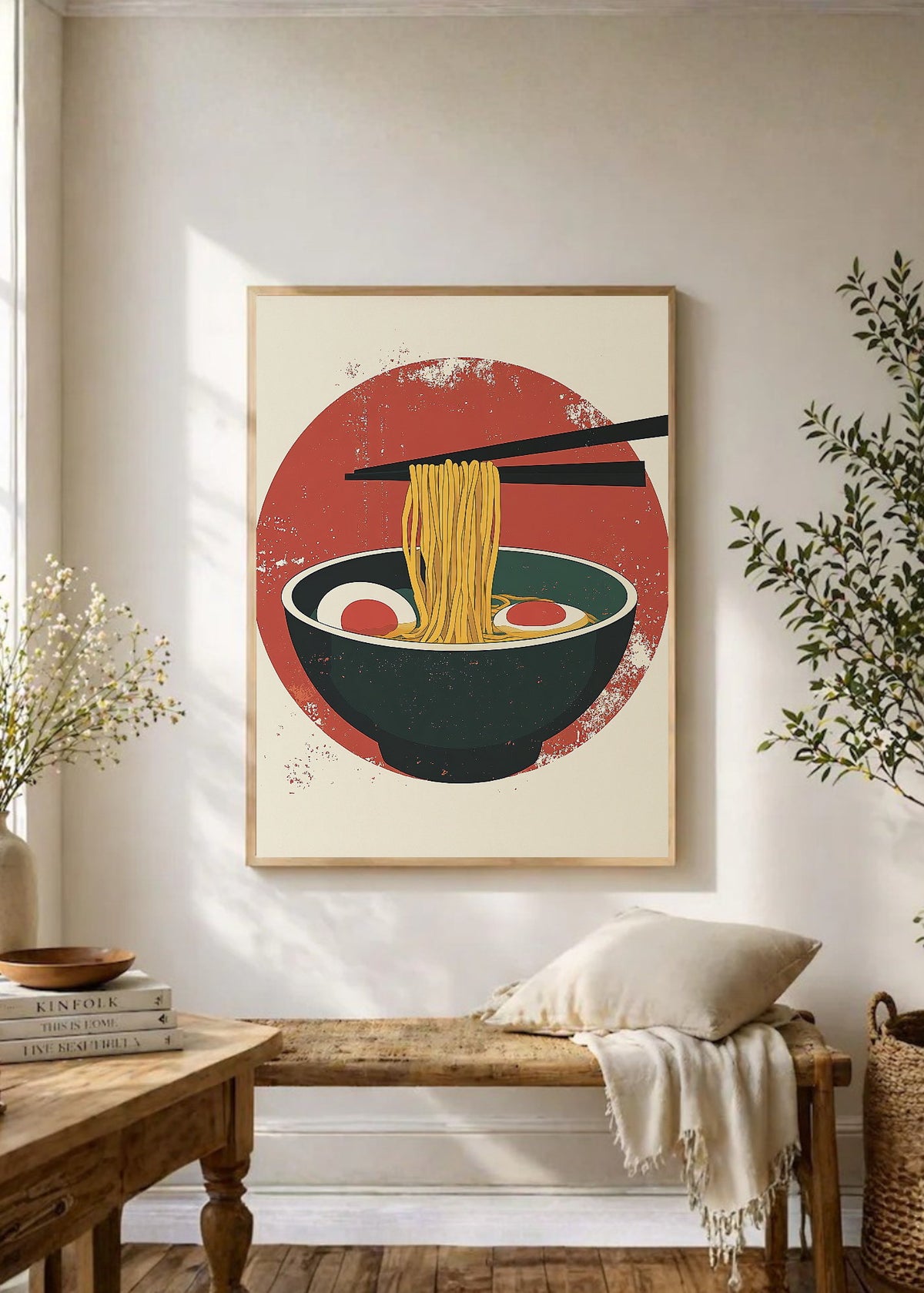 Cuadro Decorativo Trendy, Ramen Sol Rojo Minimal