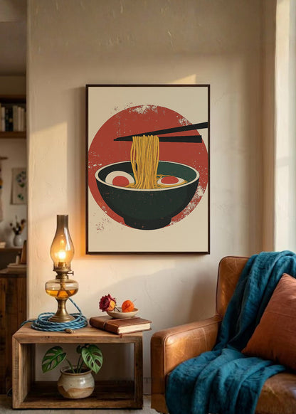 Cuadro Decorativo Trendy, Ramen Sol Rojo Minimal