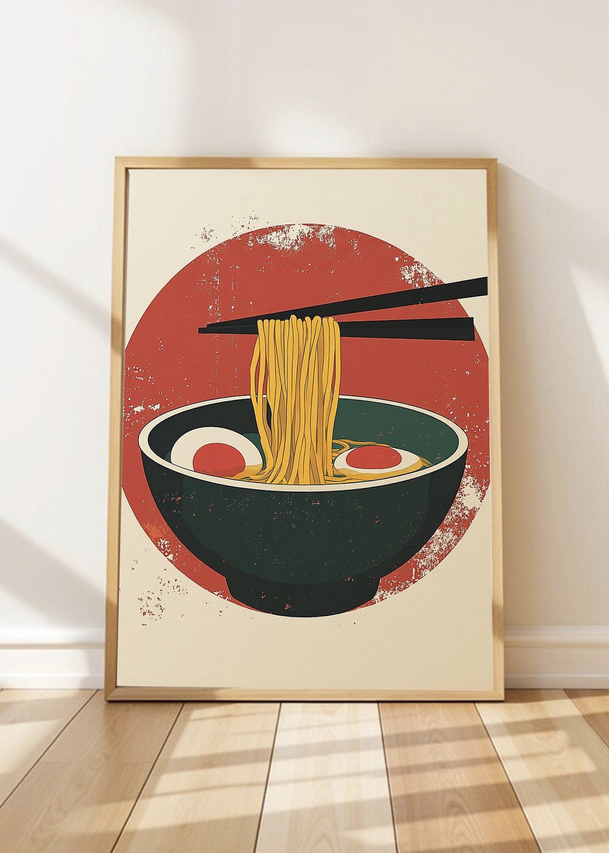 Cuadro Decorativo Trendy, Ramen Sol Rojo Minimal