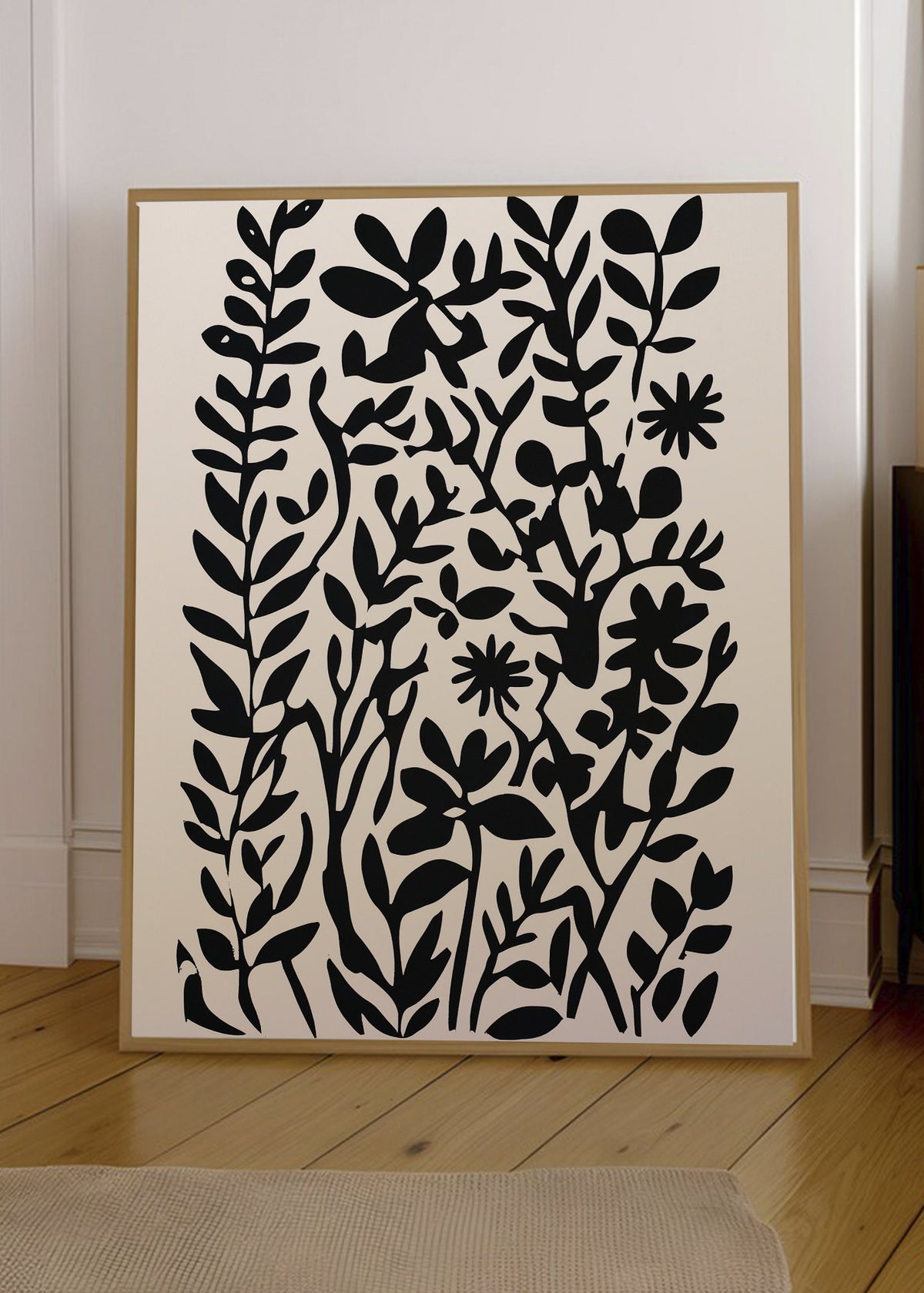Cuadro Decorativo Trendy, Ramo Flores Mantel Rayas Rosa