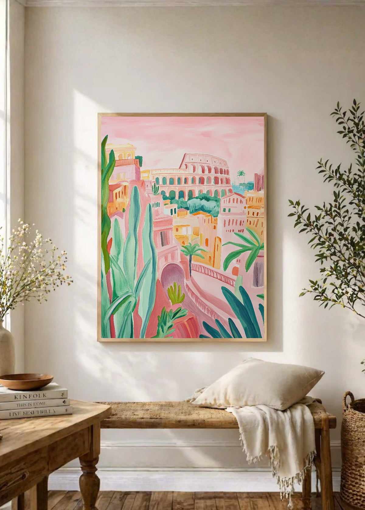 Cuadro Decorativo Trendy, Ruinas Romanas Rosa Verde
